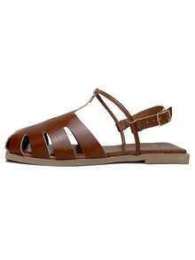 Women's Flat Sandals, Closed Toe, Comfortable, Fashionable, With Buckle Ref. 034/10 - Unta - View 2