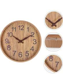ARISE - Reloj de Pared Decorativo Silencioso para Sala, Cocina o Dormitorio – Estilo Moderno y Elegante – Varios Modelos Disponibles – Tamaños 31 cm / 36 cm – Funciona con 1 Pila AA (No Incluida) - Marrón - Ver 2