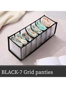3pcs Foldable Divided Storage Box, Underwear Organizer For Bra, Panty, Socks, Random Color (White, Grey, Beige, Black, Etc.) - Multicolor - View 7
