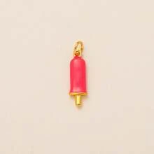 1pc Fashionable & Exquisite Gold-Tone Pig, Cherry Fish, Mushroom Cake Pendant With Cubic Zirconia, Suitable For DIY Necklace, Bracelet, Earring, Bag Chain, Keychain, 18K Gold Plated, Creative Pendant Gift For Wife, Mother, Girlfriend - Multicolor - View 10