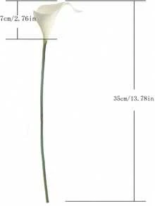 6 件/12 件白色马蹄莲人造花束，真实触感人造花，适用于婚礼新娘送礼会、祝福礼物、家居装饰人造马蹄莲花、家居装饰、房间装饰、婚礼装饰、房屋装饰、客厅装饰、办公室装饰 - 白色 - 查看 7