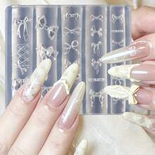 1个蝴蝶结美甲模板，3D美甲模具 - DIY美甲装饰工具，适用于沙龙配件和美甲护理用品 - 無色 - 查看 2