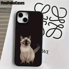 Funda protectora para phone con orificios grandes, diseño de imitación de siamés, compatible con phone 16 Pro, 16, 15 Pro, 14, 14 Plus, 14 Pro, 13, 13 Pro, 12 Pro y 11/11 Pro. Regalos para cumpleaños y celebraciones. - Blanco - Ver 5