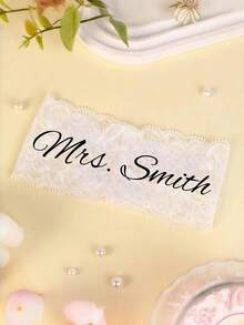 Personalized Name Wedding Socks, Can Be Used As Bridal Memento And Gift. White Bridal Garter. Wedding Party Gift. Pure White Garter. White Lace Wedding Garter. - Lace Straps - View 6