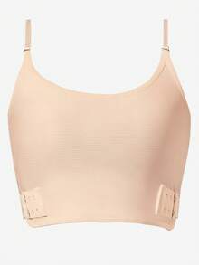 Women's Chest Shaping Camisole, Seamless Invisible Bra Camisole, Transparent, Adjustable To Reduce Chest Appearance, Shapewear Top Bodycon Slimming Shirt - Apricot - View 8