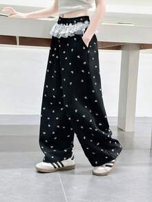 女童时尚工装裤，新款春秋休闲街舞运动嘻哈长裤，Y2K 风格，四季皆宜 - 黑色 - 查看 1