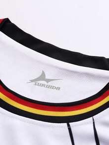 SURUIDA 1pc Germany Men's Soccer Jersey, White Sports T-Shirt Suitable For Team Matches
