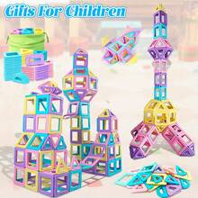 Juego de construcción magnético de diseñador de macarrones de gran tamaño, modelo y juguete de construcción, bloques magnéticos, juguetes educativos para niños, regalos de cumpleaños de color aleatorio