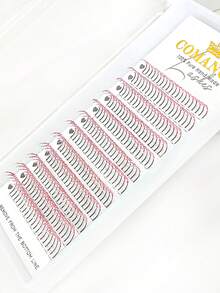 CoMango 240Fans 粉色闪光睫毛延长 柔软簇状纤细尖刺 易于嫁接 省时 A/M 形 C/D 卷曲选项 适合沙龙使用 睫毛簇、睫毛簇、单根睫毛、睫毛、假睫毛 - 粉色 - 查看 6