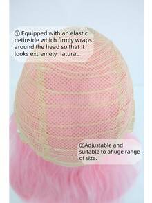 Heat Resistant Chemical Fiber Wigs Daily Wear Women Wigs Sweet Cute Wigs Prom Party Wigs Natural Hair - Hồng - Xem 5