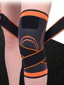 1/2pcs Compression Nylon Strap Knee Pads, Shock Absorption Bandage For Outdoor Hiking, Cycling, Football, Basketball, Running, Breathable Wrap-Around Non-Slip Knee Protector - Multicolor - View 3