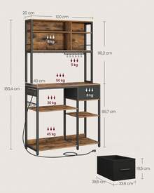 VASAGLE Baker's Racks - Nâu cổ điển - Xem 10