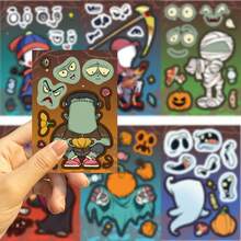 SCXXBSW 8 Styles Of Toy Puzzle Stickers, Original Halloween "Make A Face" Stickers, Handicraft Cartoon Stickers​ - Multicolor - View 6