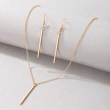 European And American New Style Jewelry Simple Geometric Three-Dimensional Rectangular Stick Earrings Women Ear Hooks Ear Pendants Fashionable Ear Jewelry - 17174 Bạc - Xem 10