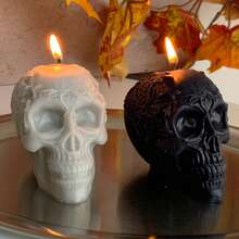 1pc Halloween Skull Scented Candle, Suitable For Indoor Halloween Parties And As Gifts, Can Also Be Used As Halloween Decorations, Creating A Spooky Atmosphere For Home Or Room Decor - Multicolor - View 2