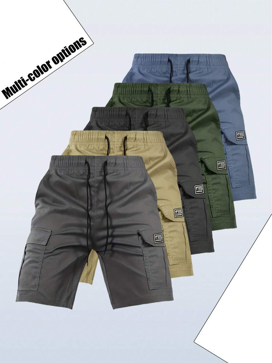 男士休闲工装短裤带口袋 - 宽松军用战术短裤，适合夏季街头服饰