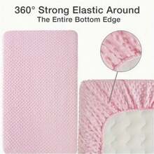 1pc Velvet Baby Crib Mattress Cover, Unisex For Boys And Girls, Fits Standard Crib, Mini Crib, Toddler Bed - Baby Pink - View 5