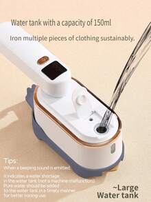 1 Handheld Hanging Ironing Machine,Steam Iron, Quick Removal Of Clothing Wrinkles, Powerful Pressurized Steam, 3-Speed Adjustable Ironing Mode, High-Temperature Steam Ironing, 180 ° Rotatable Handle, High-Temperature Bottom Plate Ironing 2-In-1, Hanging Ironing/Flat Ironing 2-In-1, 1400W Powerful Power Ironing Machine, Large Capacity Water Tank, Intelligent Digital Display Screen, Suitable For Home, Travel, RV, Dormitory Ironing Machine
