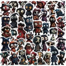 SCXXBSW 50 Pieces Of Halloween Horror Character Graffiti Stickers For DIY Decoration On Guitars, Notebooks, Suitcases And Other Items - Multicolor - View 2