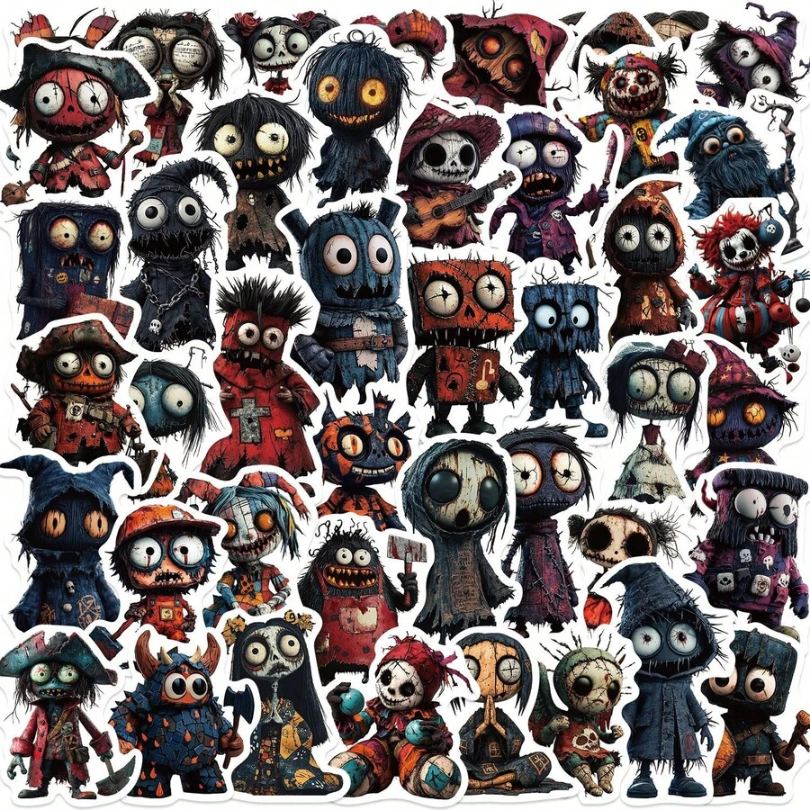SCXXBSW 50 Pieces Of Halloween Horror Character Graffiti Stickers For DIY Decoration On Guitars, Notebooks, Suitcases And Other Items