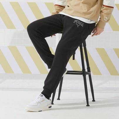 Puma Men's Pants, New Autumn Sports Pants, Casual Sweatpants, Comfortable Breathable Drawstring Waist Basic Simple Style Sweatpants 681265-01