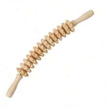 1PC Wooden Massage Roller With 12 Pressure Points, Curved Honeycomb Wood Body Roller For Cellulite Reduction And Body Shaping, Manual Neck Back Leg Arm Relaxation Tool, Home Spa Self-Care, Foldable Design - Beige - View 10