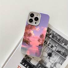 Fundas para phone con diseño de atardecer de ensueño y orificios grandes, estilo imitación. Compatibles con phone 16 Pro Max, 16, 15 Pro, 14, 14 Plus/14 Pro Max, 13, 13 Pro, 12 Pro y 11/11 Pro. Regalos para cumpleaños y fiestas - Negro - Ver 7