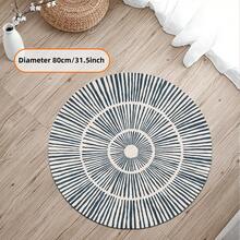 1 Stück runder Teppich mit blauen verstreuten Linien - Ultra weich und bequem für Schlafzimmer, Wohnzimmer, Arbeitszimmer, Büro, Eingangsbereich, Raumdekoration als Bodenvorlage, einfach und modern, saugfähig, waschbar und rutschfest, Teppich für Wohnzimmer - Ganzjahres-Innenraumdekoration, kaschmirartiger runder Schlafzimmerteppich, Teppiche für Schlafzimmer, Bettteppiche, Teppiche für Wohnzimmer, dekorativer Teppich, Hausdekoration, Schlafzimmerdekoration, Herbstdekoration