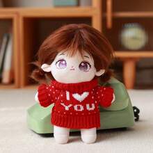 20厘米娃娃圣诞服装两件套（上衣+裤子），毛绒娃娃挂件雪花圣诞树毛衣套装，青少年娃娃万圣节圣诞派对用品娃娃（仅含娃娃衣服）