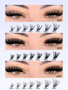 32 Trays/640/624/608pcs Cluster False Eyelashes Set, High Capacity, 9-16mm Mixed Length, Suitable For Beginners DIY Eyelash Extension At Home, 640/448/616/560/570pcs - D - View 5