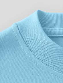 Men's 100% Cotton T-Shirt With Guitar Print - Baby Blue - View 3