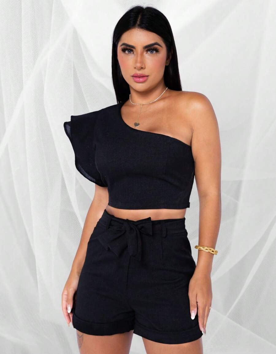 Women Two-piece Outfits - màu đen - Xem 1