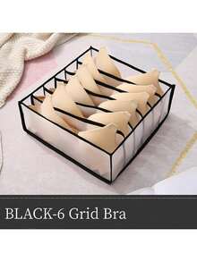 3pcs Foldable Divided Storage Box, Underwear Organizer For Bra, Panty, Socks, Random Color (White, Grey, Beige, Black, Etc.) - Multicolor - View 2