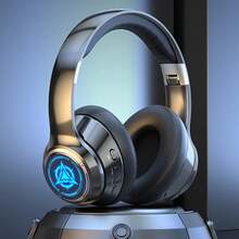 Wireless Bluetooth 5.2 Over-Ear Headphones For Gaming & Music, 20H Playtime, HiFi Sound /40mm Driver, Foldable Design, 3 Modes (BT/AUX/TF Card), RGB LED Light Effect (6 Colors), Noise Cancelling Mic, Comfort Fit For Travel Gym - màu đen - Xem 4