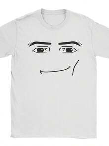 Anime Robot Robloxs Face T-Shirts Women Fun Tees Crew Neck Short Sleeve T Shirts Women Clothing Harajuku T Shirts - trắng - Xem 1