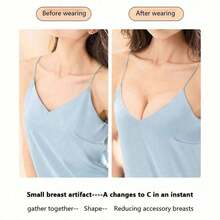 1pc Women's Solid Color Silicone Adhesive Bra, Thinly Padded Push-Up Nipple Covers Suitable For Everyday Use - GJXT-d - View 8