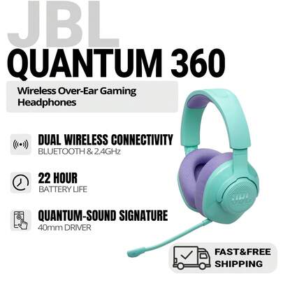 JBL Quantum 360 Wireless Gaming Headset, Teal