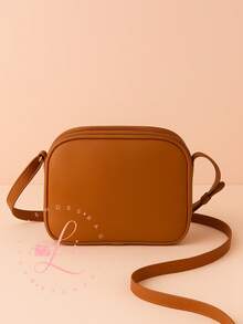 Women's Crossbody Bag With Fashion Embroidery, Modern Design - Camel - View 5