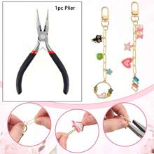 130/65pcs DIY Keychain Making Kit - Creative Fashion Keychain Accessories Pack, Includes Random Zinc Alloy Pendant/Clasp/Extension Chain/Tools, Handmade Jewelry DIY Creative Product, Suitable For Women