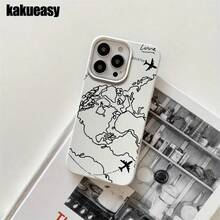 Funda protectora para phone (1 unidad) con diseño de línea negra y orificios grandes. Compatible con phone 16 Pro, 16, 15 Pro, 14, 14 Plus/14 Pro, 13, 13 Pro, 12 Pro y 11/11 Pro. Regalos para cumpleaños y celebraciones. - Blanco - Ver 6