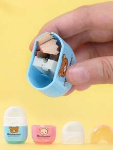 1pc 2-In-1 Multifunctional Eraser And Pencil Sharpener - A Portable Dual-Purpose Tool Suitable For Students And Office Use School Supplies, Back To School - Multicolor - View 9