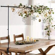 Over The Table Rod Stand With Clamps Black 31"-110"Length Adjustable Metal Table Arch Hanging Rod Stand For Party Wedding Anniversary Christmas Decoration - màu đen - Xem 1