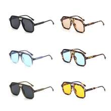 飞行员风格时尚眼镜，带防护功能，双筒，大号方形镜框，女士适用 - 多色 - 查看 7