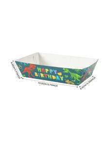 10/24pcs Dinosaur Fossil Food Boxes, Fries Boxes, Popcorn Boxes, Popcorn Boxes, Birthday Party Decor And Home Movie Night Snack Boxes, Suitable For Lunch Box, Bakery Bread, Burger Restaurant - Multicolor - View 2