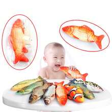 28cm逼真毛绒鱼玩偶（非电动）宠物抱枕仿真逗鱼毛绒玩偶逗猫毛绒鱼玩偶金鱼鲫鱼鲤鱼小丑鱼柔软填充动物鲤鱼毛绒抱枕玩偶创意睡垫（手工测量尺寸，可能有轻微偏差） - 彩色 - 查看 13