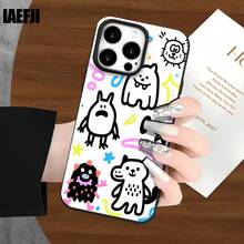 Funda protectora para phone con diseño de graffiti y orificios grandes. Compatible con phone 16 Pro Max, 16, 15 Pro, 14, 14 Plus/14 Pro Max, 13, 13 Pro, 12 Pro, 11/11 Pro. Regalos para cumpleaños y fiestas - Blanco - Ver 6