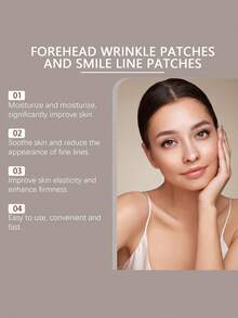 1 Box Of 4PIECES Forehead Wrinkle Patches + 4PAIRS Nasolabial Fold Smile Mosquito Patches, Reduce Forehead Wrinkles And Nasolabial Folds On The Face, Firm The Skin, Deeply Moisturize And Firm The Skin, Reduce Forehead Wrinkles And Nasolabial Folds