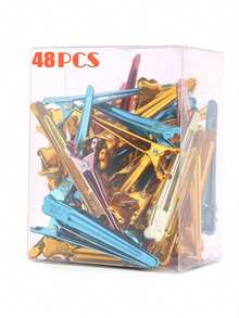 48pcs Hair Clips, Hair Pins, Sectioning Clips, Barber Styling Tools, DIY Colorful Metal Hair Clips, Hair Accessories, Travel Essentials, Travel Essentials, Hairstyles, Hair Care - Multicolor - View 8
