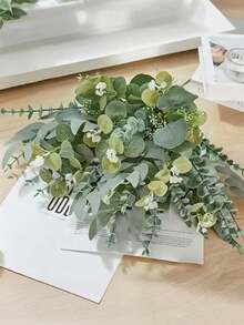 10/20/50 片人造混合桉树叶枝，适用于婚礼 DIY 花束、花艺布置、家居户外花园装饰 - 彩色 - 查看 6