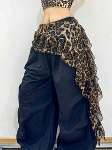 Pailletten Jazz Tanzbandage Leoparden Muster Quasten Gürtel Hip Hop Bandana Overall Gürtel - Verschiedenfarbig - Übersicht 4